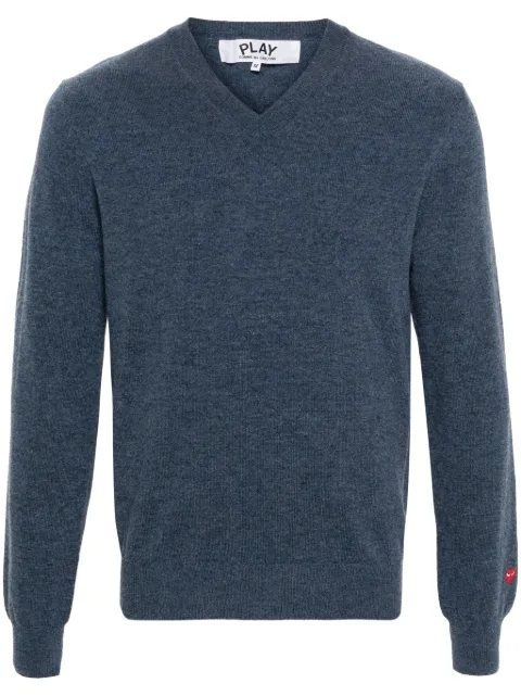 Comme Des Garçons Play logo-appliqué wool jumper Blue P1N090051