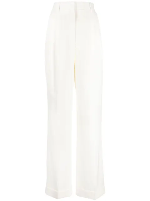 Casablanca high-waist wool straight-leg trousers White WS20TR013