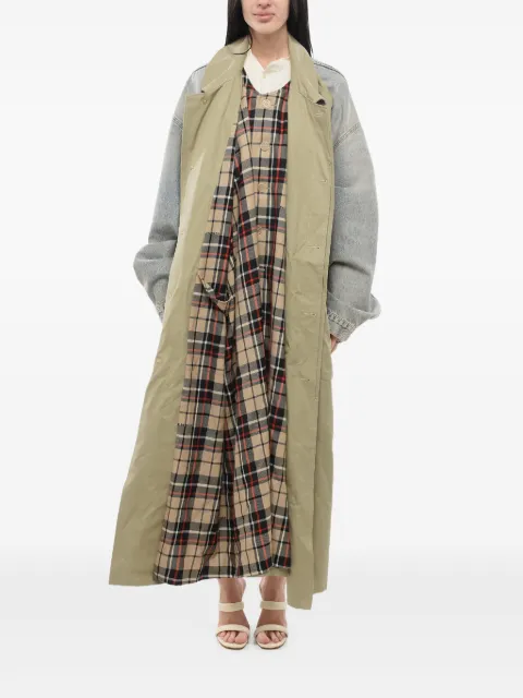 Balenciaga asymmetric layered jeans coat Neutrals 773224TKP06