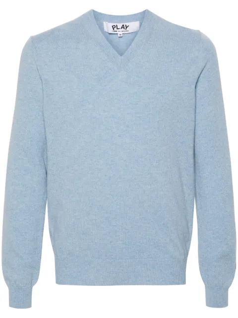 Comme Des Garçons Play logo-appliqué wool jumper Blue P1N090