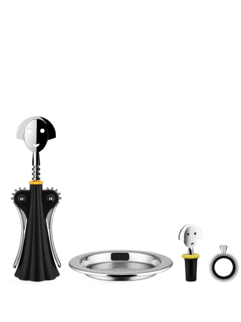 Alessi Gam01 stainless steel wine set Black GAM01SET