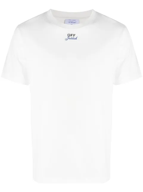 Off-White Jeddah logo-print cotton T-shirt White OMAA027G23JER0340145
