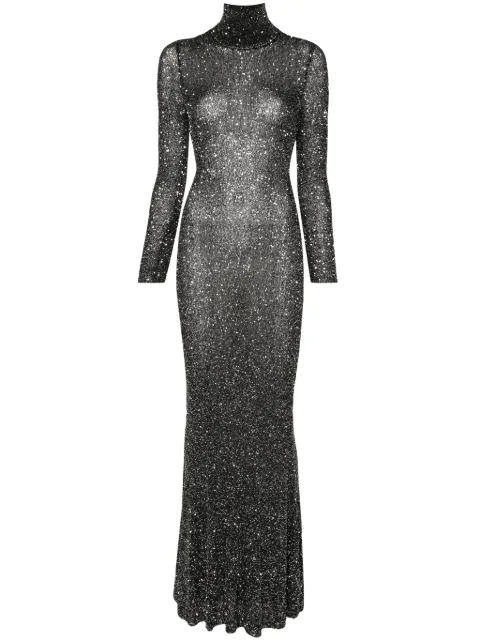 Balenciaga sparkled high-neck maxi dress Black 772048T7196