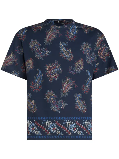 ETRO paisley-print cotton T-shirt Blue MRMA0004AJ055