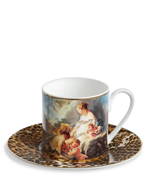 Roberto Cavalli Home Wild Leda bone china cups (set of two) Blue RCHPWL12S2