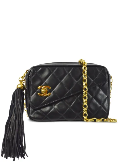 CHANEL Pre-Owned 1992 CC diamond-quilted shoulder bag Black 2320256