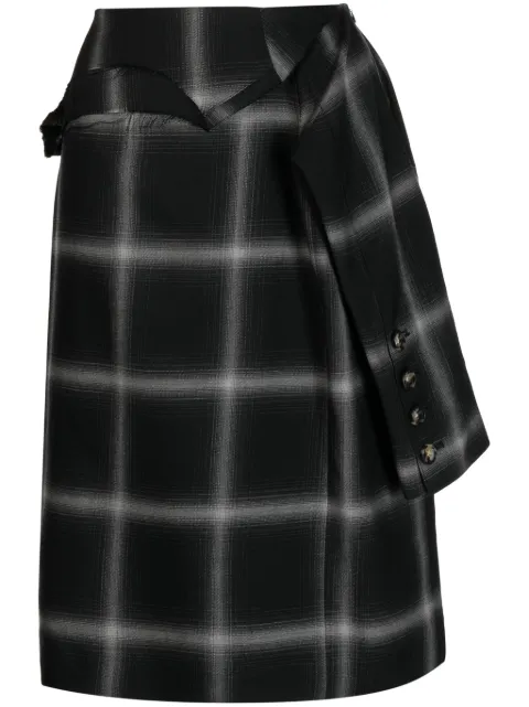 marina yee Birkin plaid-check wool skirt Black BIRKIN