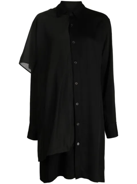 Yohji Yamamoto satin stole shirtdress Black FJB62202