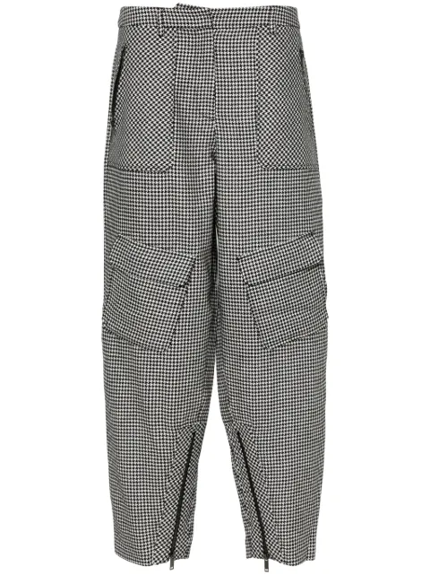 Iceberg houndstooth-pattern tapered trousers Black 23II2P0B1513043