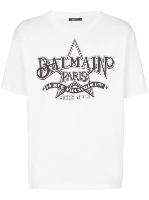 Balmain logo-print cotton T-shirt White CH1EG000GD29