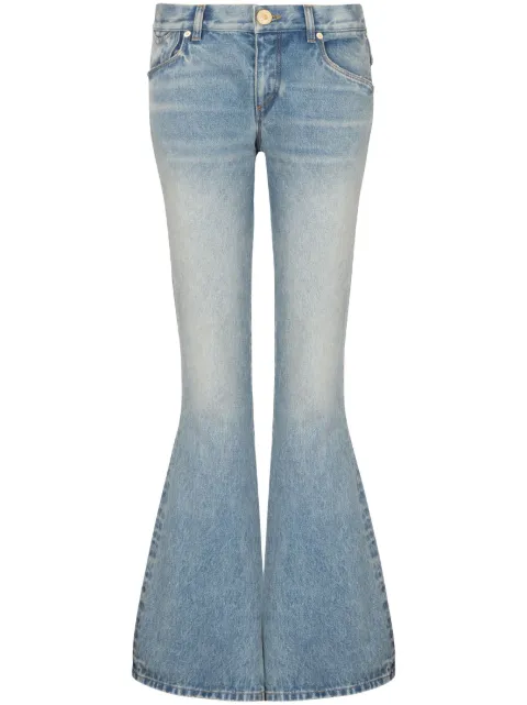 Balmain Western low-rise bootcut jeans Blue CF1MJ120DE04