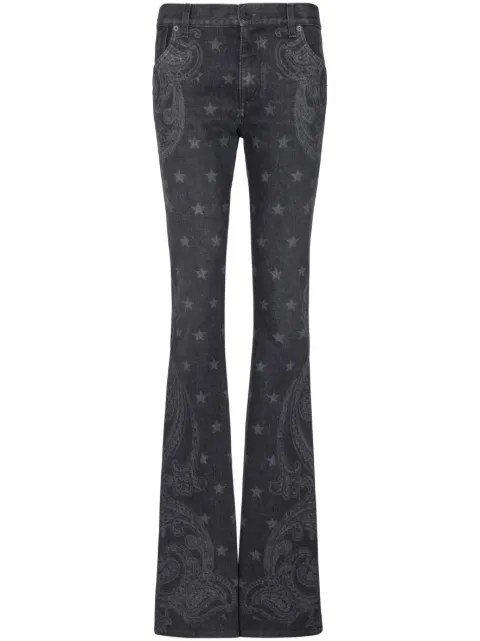 Balmain star-print bootcut mid-rise jeans Black CF1MJ125DE16