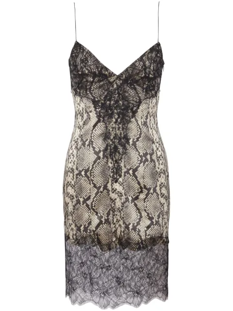 Balmain python-print lace minidress Black CF1R2295SD27