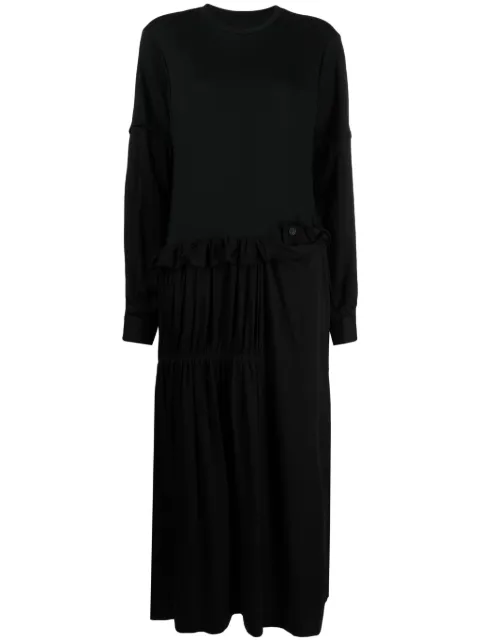 Yohji Yamamoto panelled tiered maxi dress Black FJD64804