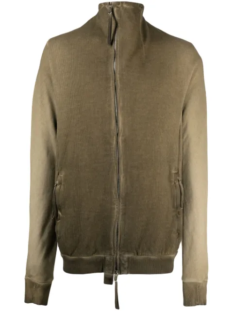 Boris Bidjan Saberi gradient-effect zipped cotton cardigan Green ZIPPER11