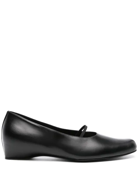 The Row Marion leather ballerina shoes Black F1429L60