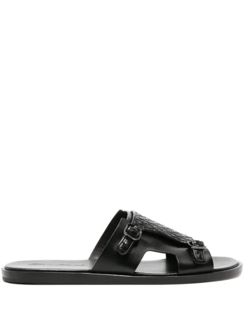 Santoni Duo leather slides Black MCEK16723HC6MWNCN01