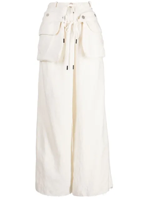 Masnada detachable-belt wide-leg trousers Neutrals 7522