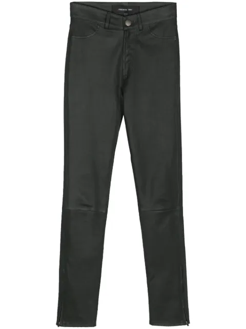 Federica Tosi mid-rise leather skinny trousers Green FTI23PA0060VPELLE
