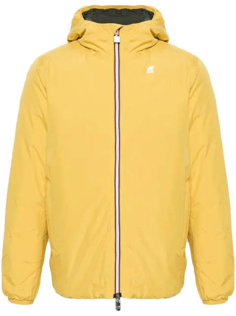 K-Way logo-patch hooded padded jacket Yellow K4121NW