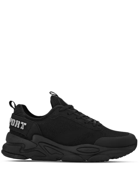 Plein Sport logo-lettering mesh sneakers Black UADSUSC0608STE003N