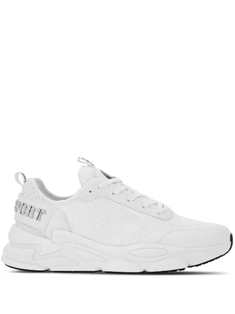 Plein Sport logo-lettering mesh sneakers White UADSUSC0608STE003N