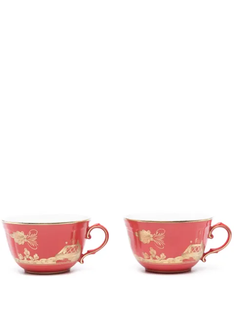 GINORI 1735 Oriente Italiano porcelain tea cup (set of two) Red 003RG00FTZ401010220