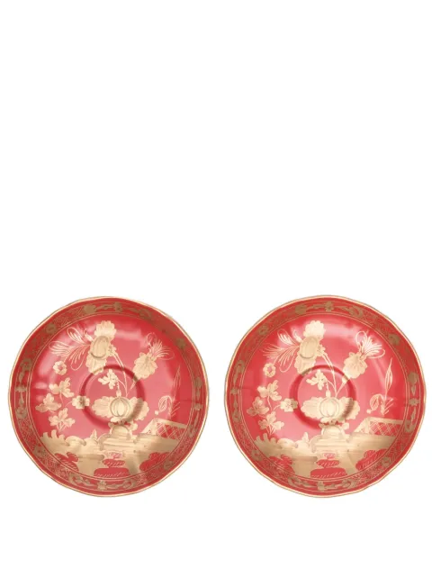 GINORI 1735 Rubrum porcelain plate (set of two) Red 003RG00FPT301010135