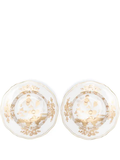 GINORI 1735 Aurum porcelain soup plate (set of two) White 003RG00FPT210010240