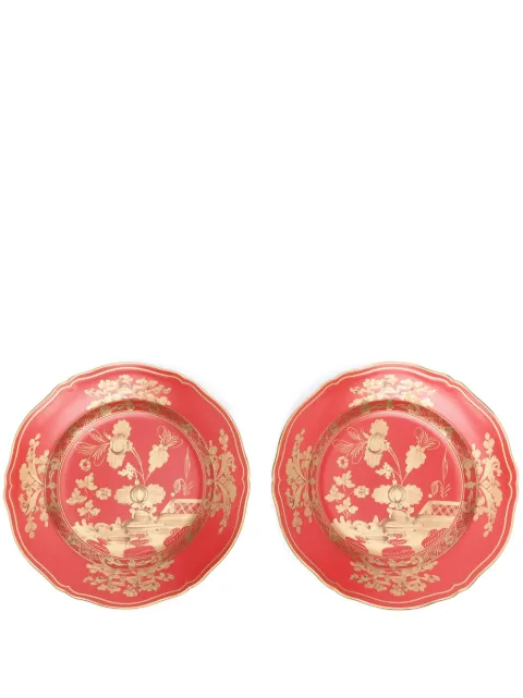 GINORI 1735 Rubrum porcelain plate (set of two) Red 003RG00FPT110010210