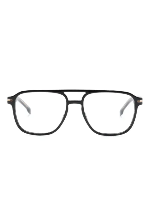 BOSS 1600-EX4 double-bridge square-frame glasses Black BOSS1600