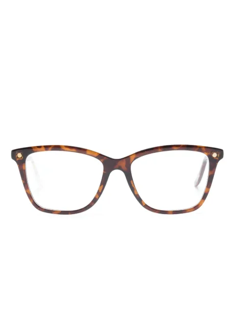 Snob butterfly frame clip-on glasses Brown LAICA