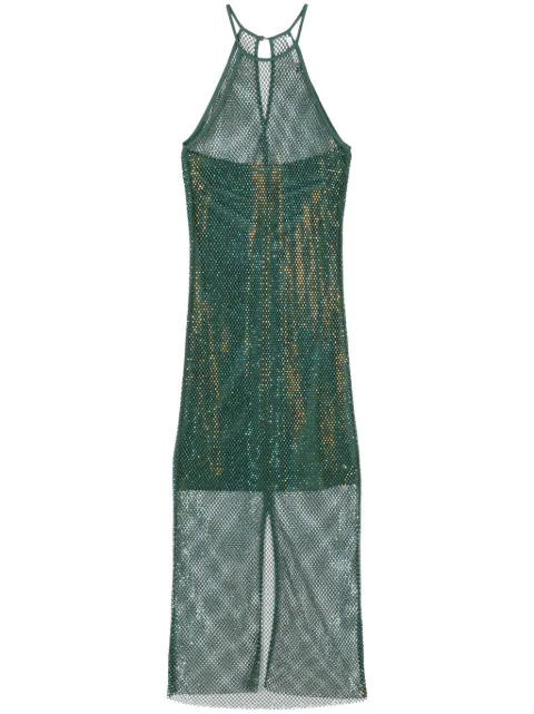 Patrizia Pepe rhinestoned mesh maxi dress Green 8A1011A9U8