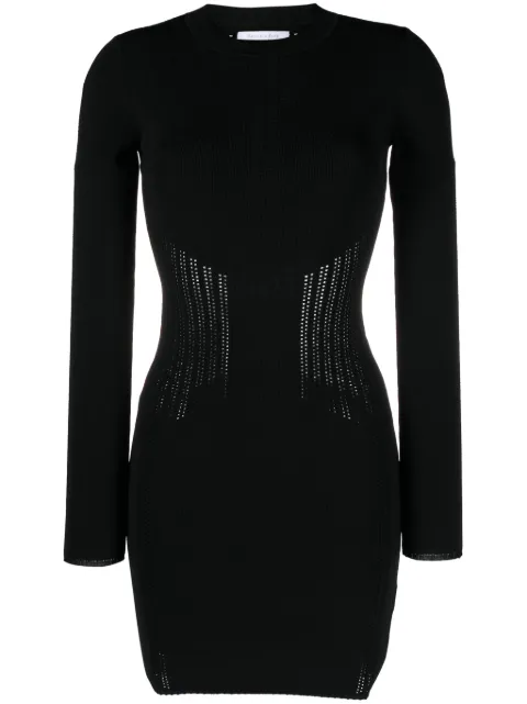 Patrizia Pepe logo plaque perforated bodycon dress Black 8A1295K7I5K103