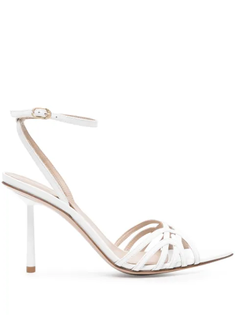 Le Silla Bella 120mm leather sandals White 6642A080L3PPKAB