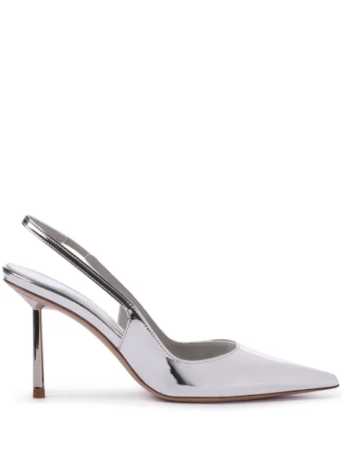 Le Silla Bella 80mm metallic slingback pumps Silver 4233B080MBPPMRA