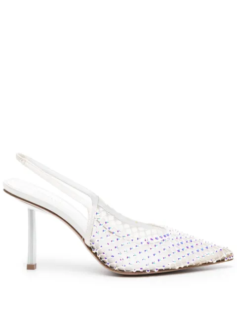 Le Silla Gilda 80mm crystal-embellished pumps White 2299U080P1PPSAS