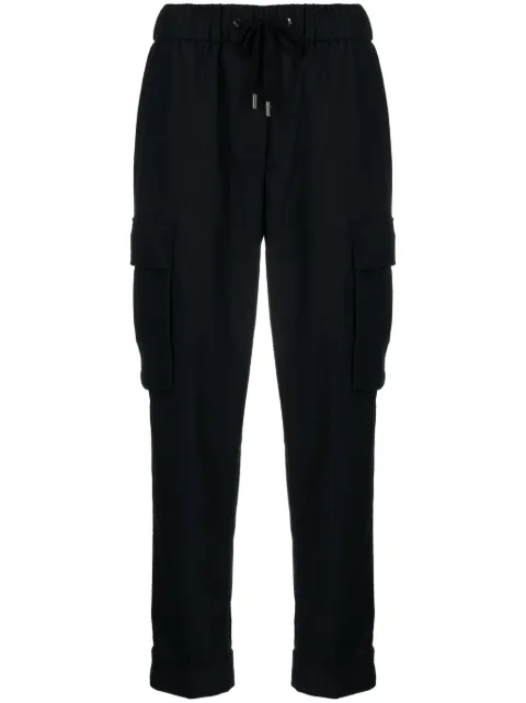 Peserico drawstring-waistband cropped track pants Blue P0483701948