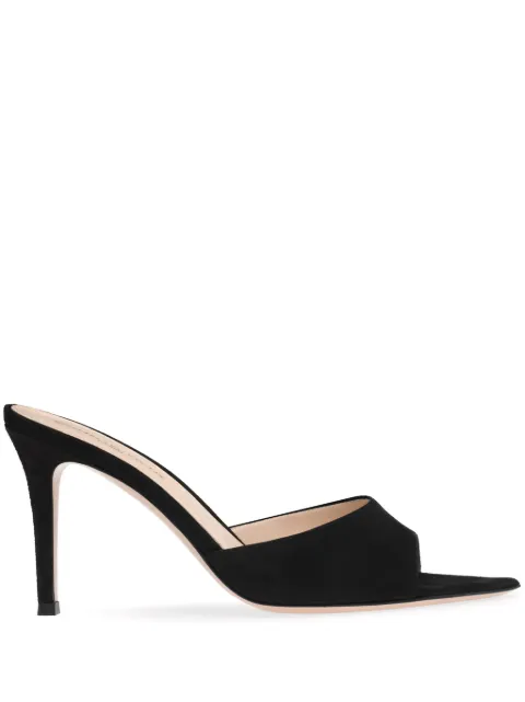 Gianvito Rossi 85mm Elle suede sandals Black G1513085RICCAM