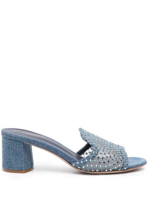 Le Silla Gilda 65mm crystal-embellished mules Blue 1303B050RBPPSTB