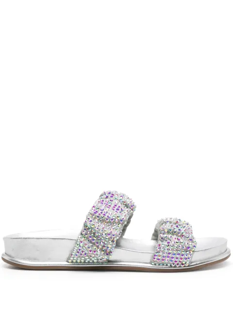 Le Silla Pool Side leather sandals Silver 3775Z040M1PPBUR