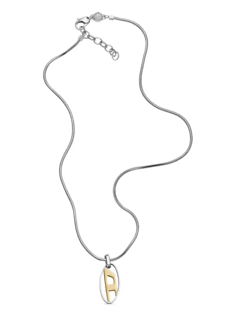Diesel Dx1421 logo-pendant necklace Silver DX142100DJW