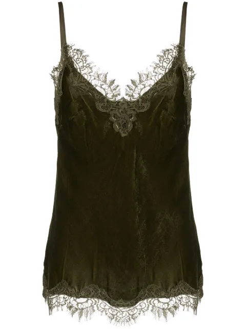 Gold Hawk Coco Bias Cami velvet top Green GH4435