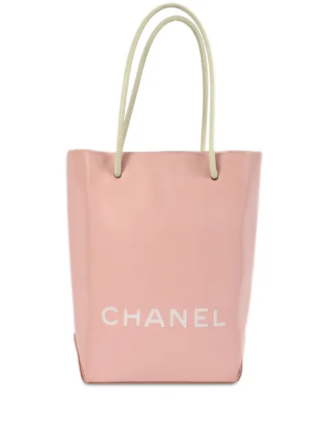CHANEL Pre-Owned 2008 Essential logo-appliqué tote bag Pink 12771594