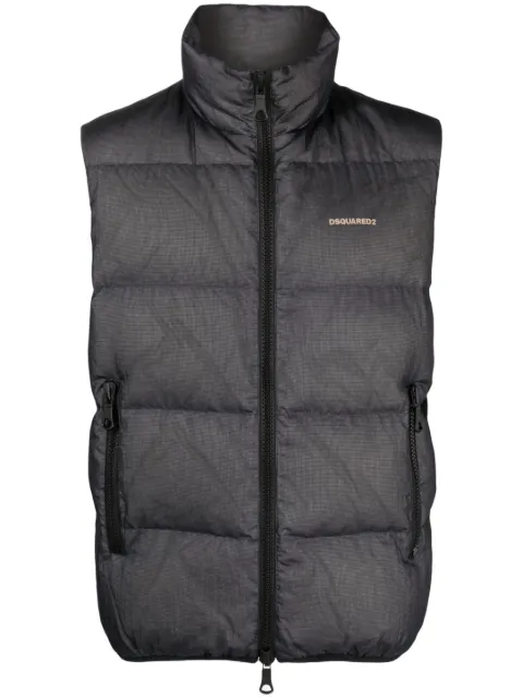 DSQUARED2 logo-embossed ripstop puffer vest Blue S74FB0322S60519