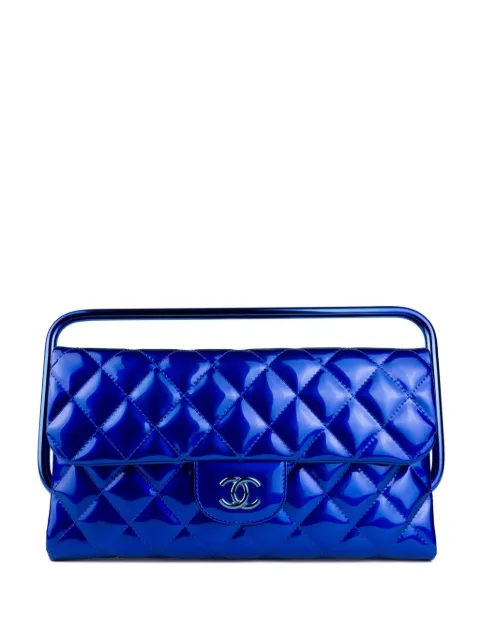 CHANEL Pre-Owned 2014 diamond quilted tote bag Blue CHANELELECTRICBLUE