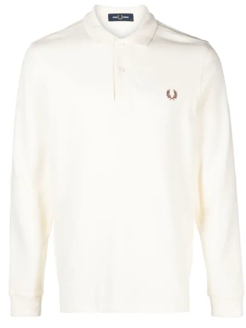 Fred Perry logo-embroidered cotton polo shirt Neutrals M6006