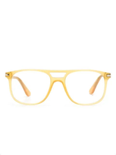 Persol pilot-frame translucent glasses Yellow 3329V