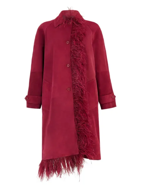 PAULA suede trench coat Red ZEUS