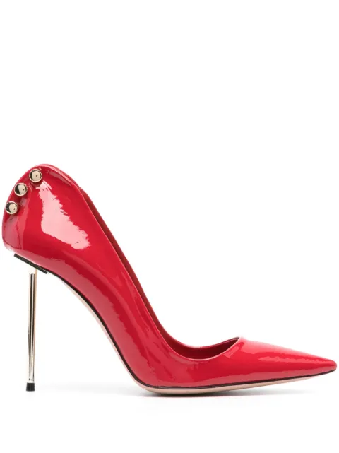 HARDOT Supreme Ass Metallic-heel 101mm patent-finish pumps Red HSASSM11